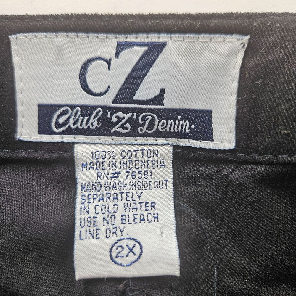 Club Z Denim Button-Up Shirt Women Plus 2X Cats Leopard Gold Appliqué V Neck - Picture 9 of 10